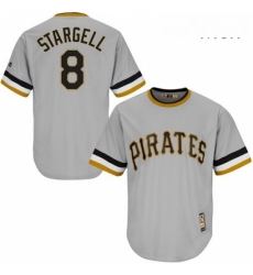 Mens Majestic Pittsburgh Pirates 8 Willie Stargell Replica Grey Cooperstown Throwback MLB Jersey Mens Majestic Pittsburgh Pirates 8 Willie Stargell Replica Grey Cooperstown Throwback MLB Jersey