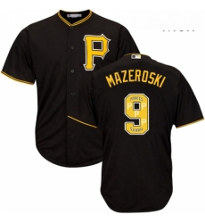 Mens Majestic Pittsburgh Pirates 9 Bill Mazeroski Authentic Black Team Logo Fashion Cool Base MLB Jersey Mens Majestic Pittsburgh Pirates 9 Bill Mazeroski Authentic Black Team Logo Fashion Cool Base MLB Jersey