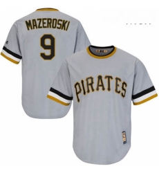 Mens Majestic Pittsburgh Pirates 9 Bill Mazeroski Authentic Grey Cooperstown Throwback MLB Jersey Mens Majestic Pittsburgh Pirates 9 Bill Mazeroski Authentic Grey Cooperstown Throwback MLB Jersey