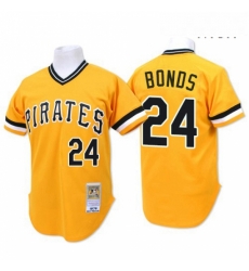 Mens Mitchell and Ness Pittsburgh Pirates 24 Barry Bonds Authentic Gold Throwback MLB Jersey Mens Mitchell and Ness Pittsburgh Pirates 24 Barry Bonds Authentic Gold Throwback MLB Jersey
