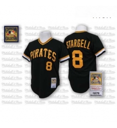 Mens Mitchell and Ness Pittsburgh Pirates 8 Willie Stargell Authentic Black Throwback MLB Jersey Mens Mitchell and Ness Pittsburgh Pirates 8 Willie Stargell Authentic Black Throwback MLB Jersey
