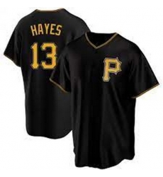 Men's Nike Pittsburgh Pirates #13 KeBryan Hayes Black Stitched Baseball Jersey Men's Nike Pittsburgh Pirates #13 KeBryan Hayes Black Stitched Baseball Jersey