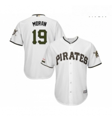 Mens Pittsburgh Pirates 19 Colin Moran Replica White Alternate Cool Base Baseball Jersey Mens Pittsburgh Pirates 19 Colin Moran Replica White Alternate Cool Base Baseball Jersey
