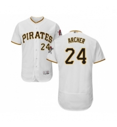 Mens Pittsburgh Pirates 24 Chris Archer White Home Flex Base Authentic Collection Baseball Jersey Mens Pittsburgh Pirates 24 Chris Archer White Home Flex Base Authentic Collection Baseball Jersey