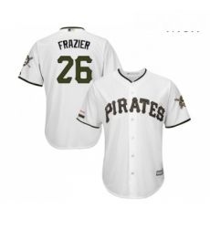 Mens Pittsburgh Pirates 26 Adam Frazier Replica White Alternate Cool Base Baseball Jersey Mens Pittsburgh Pirates 26 Adam Frazier Replica White Alternate Cool Base Baseball Jersey