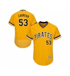 Mens Pittsburgh Pirates 53 Melky Cabrera Gold Alternate Flex Base Authentic Collection Baseball Jersey Mens Pittsburgh Pirates 53 Melky Cabrera Gold Alternate Flex Base Authentic Collection Baseball Jersey