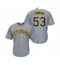 Mens Pittsburgh Pirates 53 Melky Cabrera Replica Grey Road Cool Base Baseball Jersey Mens Pittsburgh Pirates 53 Melky Cabrera Replica Grey Road Cool Base Baseball Jersey