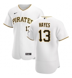 Pittsburgh Pirates 13 Ke 27Bryan Hayes Men Nike White Home 2020 Authentic Player MLB Jersey Pittsburgh Pirates 13 Ke 27Bryan Hayes Men Nike White Home 2020 Authentic Player MLB Jersey