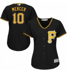 Womens Majestic Pittsburgh Pirates 10 Jordy Mercer Replica Black Alternate Cool Base MLB Jersey Womens Majestic Pittsburgh Pirates 10 Jordy Mercer Replica Black Alternate Cool Base MLB Jersey