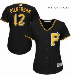 Womens Majestic Pittsburgh Pirates 12 Corey Dickerson Replica Black Alternate Cool Base MLB Jersey Womens Majestic Pittsburgh Pirates 12 Corey Dickerson Replica Black Alternate Cool Base MLB Jersey
