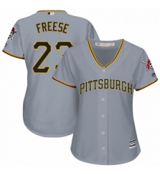 Womens Majestic Pittsburgh Pirates 23 David Freese Authentic Grey Road Cool Base MLB Jersey Womens Majestic Pittsburgh Pirates 23 David Freese Authentic Grey Road Cool Base MLB Jersey