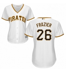 Womens Majestic Pittsburgh Pirates 26 Adam Frazier Authentic White Home Cool Base MLB Jersey Womens Majestic Pittsburgh Pirates 26 Adam Frazier Authentic White Home Cool Base MLB Jersey