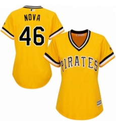 Womens Majestic Pittsburgh Pirates 46 Ivan Nova Authentic Gold Alternate Cool Base MLB Jersey Womens Majestic Pittsburgh Pirates 46 Ivan Nova Authentic Gold Alternate Cool Base MLB Jersey