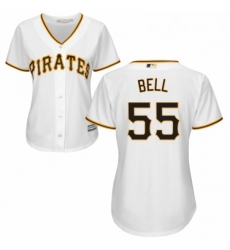 Womens Majestic Pittsburgh Pirates 55 Josh Bell Authentic White Home Cool Base MLB Jersey Womens Majestic Pittsburgh Pirates 55 Josh Bell Authentic White Home Cool Base MLB Jersey