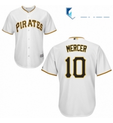 Youth Majestic Pittsburgh Pirates 10 Jordy Mercer Replica White Home Cool Base MLB Jersey Youth Majestic Pittsburgh Pirates 10 Jordy Mercer Replica White Home Cool Base MLB Jersey