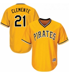 Youth Majestic Pittsburgh Pirates 21 Roberto Clemente Replica Gold Alternate Cool Base MLB Jersey Youth Majestic Pittsburgh Pirates 21 Roberto Clemente Replica Gold Alternate Cool Base MLB Jersey