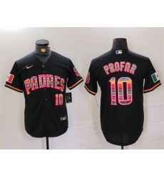 Men San Diego Padres 10 Jurickson Profar Black Mexico Cool Base Stitched Baseball Jersey Men San Diego Padres 10 Jurickson Profar Black Mexico Cool Base Stitched Baseball Jersey