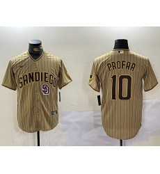 Men San Diego Padres 10 Jurickson Profar Tan Cool Base Stitched Baseball Jersey 3 Men San Diego Padres 10 Jurickson Profar Tan Cool Base Stitched Baseball Jersey 3