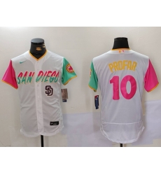 Men San Diego Padres 10 Jurickson Profar White City Connect Cool Base Stitched Baseball Jersey 5 Men San Diego Padres 10 Jurickson Profar White City Connect Cool Base Stitched Baseball Jersey 5