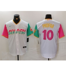 Men San Diego Padres 10 Jurickson Profar White City Connect Cool Base Stitched Baseball Jersey Men San Diego Padres 10 Jurickson Profar White City Connect Cool Base Stitched Baseball Jersey