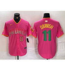 Men San Diego Padres 11 Yu Darvish Pink Cool Base Stitched Baseball Jersey 2 Men San Diego Padres 11 Yu Darvish Pink Cool Base Stitched Baseball Jersey 2