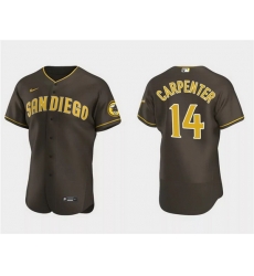 Men San Diego Padres 14 Matt Carpenter Brown Flex Base Stitched Baseball Jersey Men San Diego Padres 14 Matt Carpenter Brown Flex Base Stitched Baseball Jersey