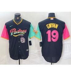 Men San Diego Padres 19 Tony Gwynn Black City Connect Cool Base Stitched Baseball Jersey 2 Men San Diego Padres 19 Tony Gwynn Black City Connect Cool Base Stitched Baseball Jersey 2