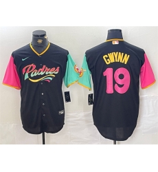 Men San Diego Padres 19 Tony Gwynn Black City Connect Cool Base Stitched Baseball Jersey Men San Diego Padres 19 Tony Gwynn Black City Connect Cool Base Stitched Baseball Jersey