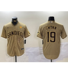 Men San Diego Padres 19 Tony Gwynn Tan Cool Base Stitched Baseball Jersey 5 Men San Diego Padres 19 Tony Gwynn Tan Cool Base Stitched Baseball Jersey 5