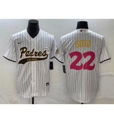 Men San Diego Padres 22 Juan Soto White Cool Base Stitched Baseball Jersey Men San Diego Padres 22 Juan Soto White Cool Base Stitched Baseball Jersey