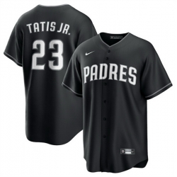 Men San Diego Padres 23 Fernando Tatis Jr  Black Lights Out Limited Stitched Baseball Jersey