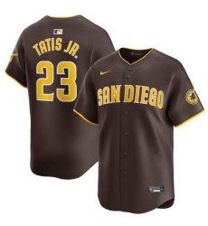 Men San Diego Padres 23 Fernando Tatis Jr Brown 2024 Away Limited Stitched Baseball Jersey Men San Diego Padres 23 Fernando Tatis Jr Brown 2024 Away Limited Stitched Baseball Jersey