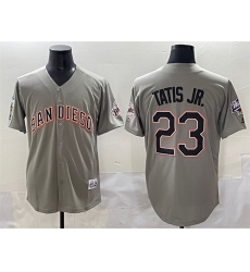 Men San Diego Padres 23 Fernando Tatis Jr Grey Fashion Throwback With Patch Cool Base Stitched Jersey Men San Diego Padres 23 Fernando Tatis Jr Grey Fashion Throwback With Patch Cool Base Stitched Jersey
