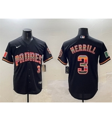 Men San Diego Padres 3 Jackson Merrill Black Mexico Cool Base Stitched Baseball Jersey Men San Diego Padres 3 Jackson Merrill Black Mexico Cool Base Stitched Baseball Jersey