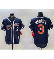 Men San Diego Padres 3 Jackson Merrill Navy 1998 World Series Cool Base Stitched Baseball Jersey Men San Diego Padres 3 Jackson Merrill Navy 1998 World Series Cool Base Stitched Baseball Jersey