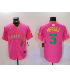 Men San Diego Padres 3 Jackson Merrill Red Cool Base Stitched Baseball Jersey 8 Men San Diego Padres 3 Jackson Merrill Red Cool Base Stitched Baseball Jersey 8