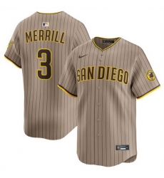 Men San Diego Padres 3 Jackson Merrill Tan 2024 Alternate Limited Stitched Baseball Jersey