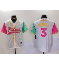 Men San Diego Padres 3 Jackson Merrill White Cool Base Stitched Baseball Jersey 022 Men San Diego Padres 3 Jackson Merrill White Cool Base Stitched Baseball Jersey 022