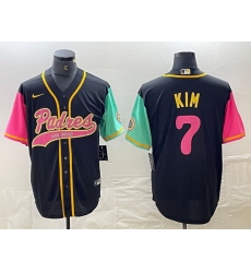 Men San Diego Padres 7 Ha Seong Kim Black City Connect Cool Base Stitched Baseball Jersey Men San Diego Padres 7 Ha Seong Kim Black City Connect Cool Base Stitched Baseball Jersey