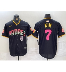 Men San Diego Padres 7 Ha Seong Kim Black Cool Base Stitched Baseball Jersey 2 Men San Diego Padres 7 Ha Seong Kim Black Cool Base Stitched Baseball Jersey 2