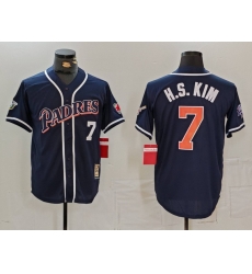 Men San Diego Padres 7 Ha Seong Kim Navy Cool Base Stitched Jersey Men San Diego Padres 7 Ha Seong Kim Navy Cool Base Stitched Jersey
