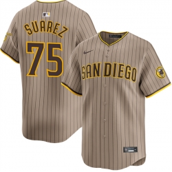 Men San Diego Padres 75 Robert Suarez Tan 2024 Alternate Limited Stitched Baseball Jersey