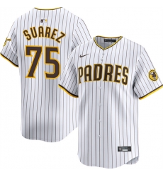 Men San Diego Padres 75 Robert Suarez White 2024 Home Limited Stitched Baseball Jersey Men San Diego Padres 75 Robert Suarez White 2024 Home Limited Stitched Baseball Jersey