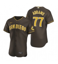 Men San Diego Padres 77 C J Abrams Brown Flex Base Stitched Baseball jersey Men San Diego Padres 77 C J Abrams Brown Flex Base Stitched Baseball jersey