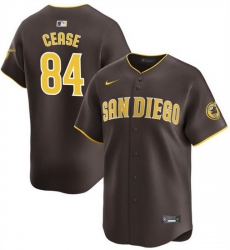 Men San Diego Padres 84 Dylan Cease Brown 2024 Away Limited Stitched Baseball Jersey Men San Diego Padres 84 Dylan Cease Brown 2024 Away Limited Stitched Baseball Jersey