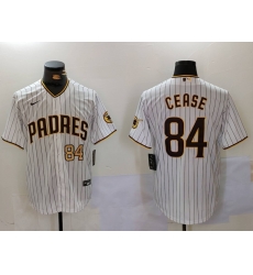 Men San Diego Padres 84 Dylan Cease White Cool Base Stitched Baseball Jersey Men San Diego Padres 84 Dylan Cease White Cool Base Stitched Baseball Jersey
