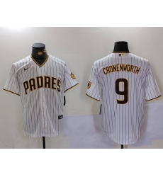 Men San Diego Padres 9 Jake Cronenworth White Cool Base Stitched Baseball Jersey 2 Men San Diego Padres 9 Jake Cronenworth White Cool Base Stitched Baseball Jersey 2