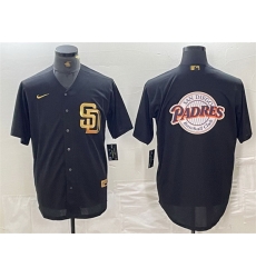 Men San Diego Padres Black Team Big Logo Cool Base Stitched Baseball Jersey 2 Men San Diego Padres Black Team Big Logo Cool Base Stitched Baseball Jersey 2