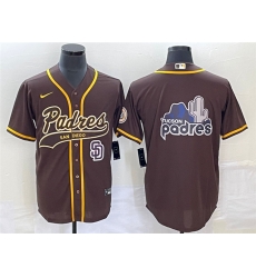 Men San Diego Padres Brown Big Logo In Back Cool Base Stitched Baseball Jersey Men San Diego Padres Brown Big Logo In Back Cool Base Stitched Baseball Jersey