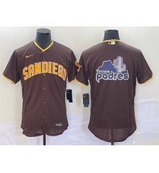 Men San Diego Padres Brown Team Big Logo Flex Base Stitched Baseball Jersey Men San Diego Padres Brown Team Big Logo Flex Base Stitched Baseball Jersey